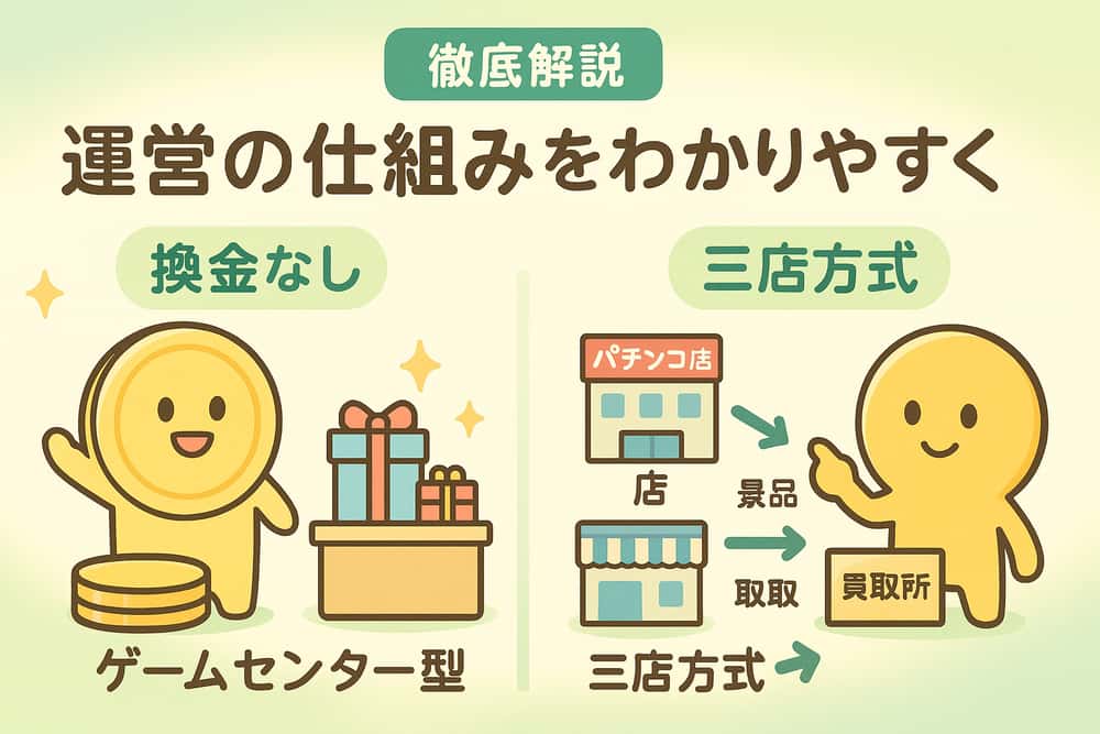 換金システムの違いが生む根本的な運営形態の差