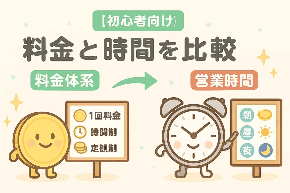 料金体系と営業時間の比較
