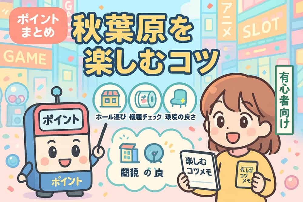 秋葉原でパチスロを楽しむためのポイント