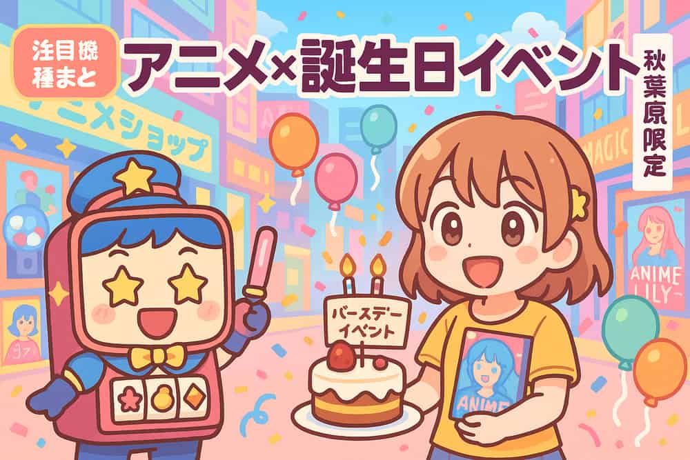 秋葉原ならではのアニメタイアップ機種と誕生日イベント