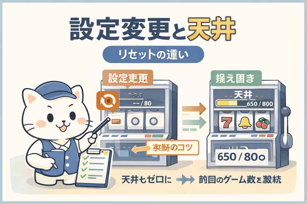 設定変更・リセットと天井の関係