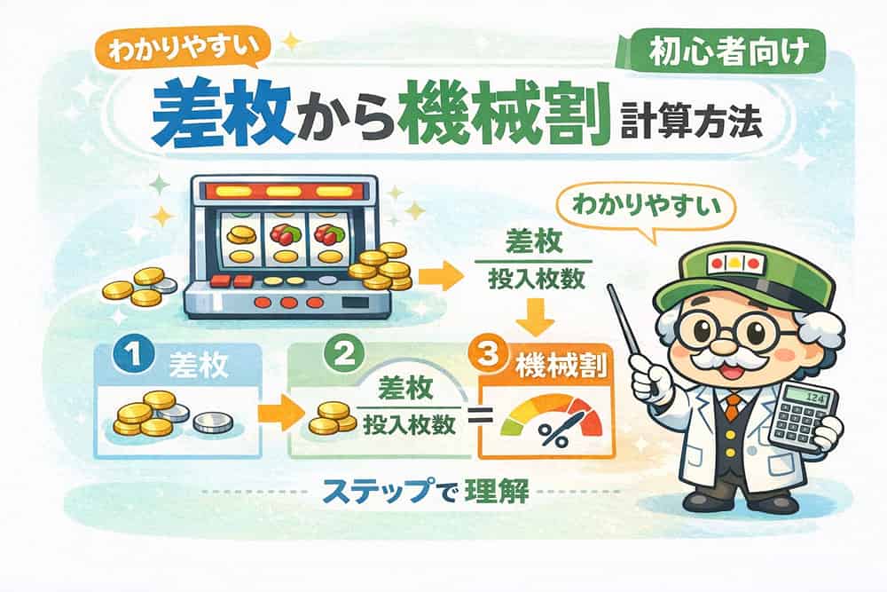 差枚から機械割を計算する方法